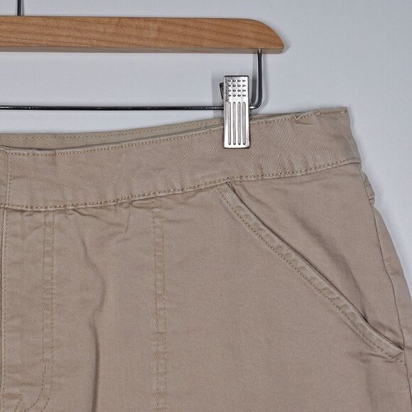 Nautica Jeans Chino Twill Shorts Pull On Stretch Hi-Rise Pockets Beige Womens XL - Picture 9 of 10